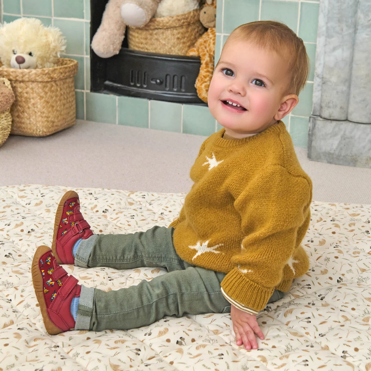 Start Rite Little Smile Red Digger Leather Pre Walking Shoe