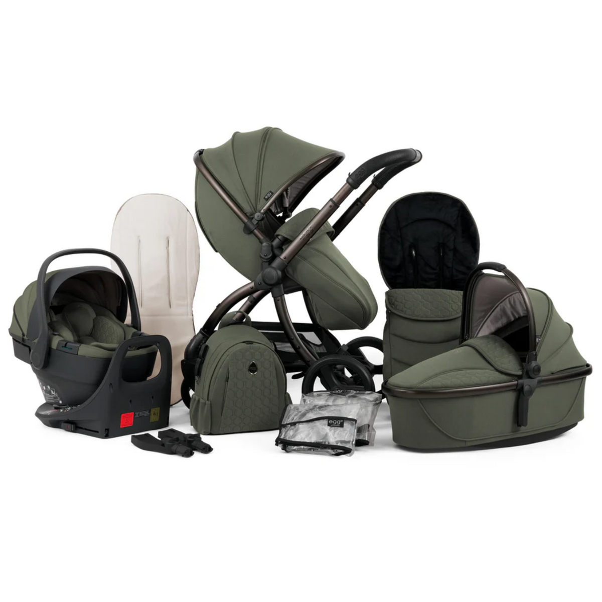 Promotional Offer Egg3 Luxury 8 Piece i-Size Bundle - Sage & FREE Toddler Seat