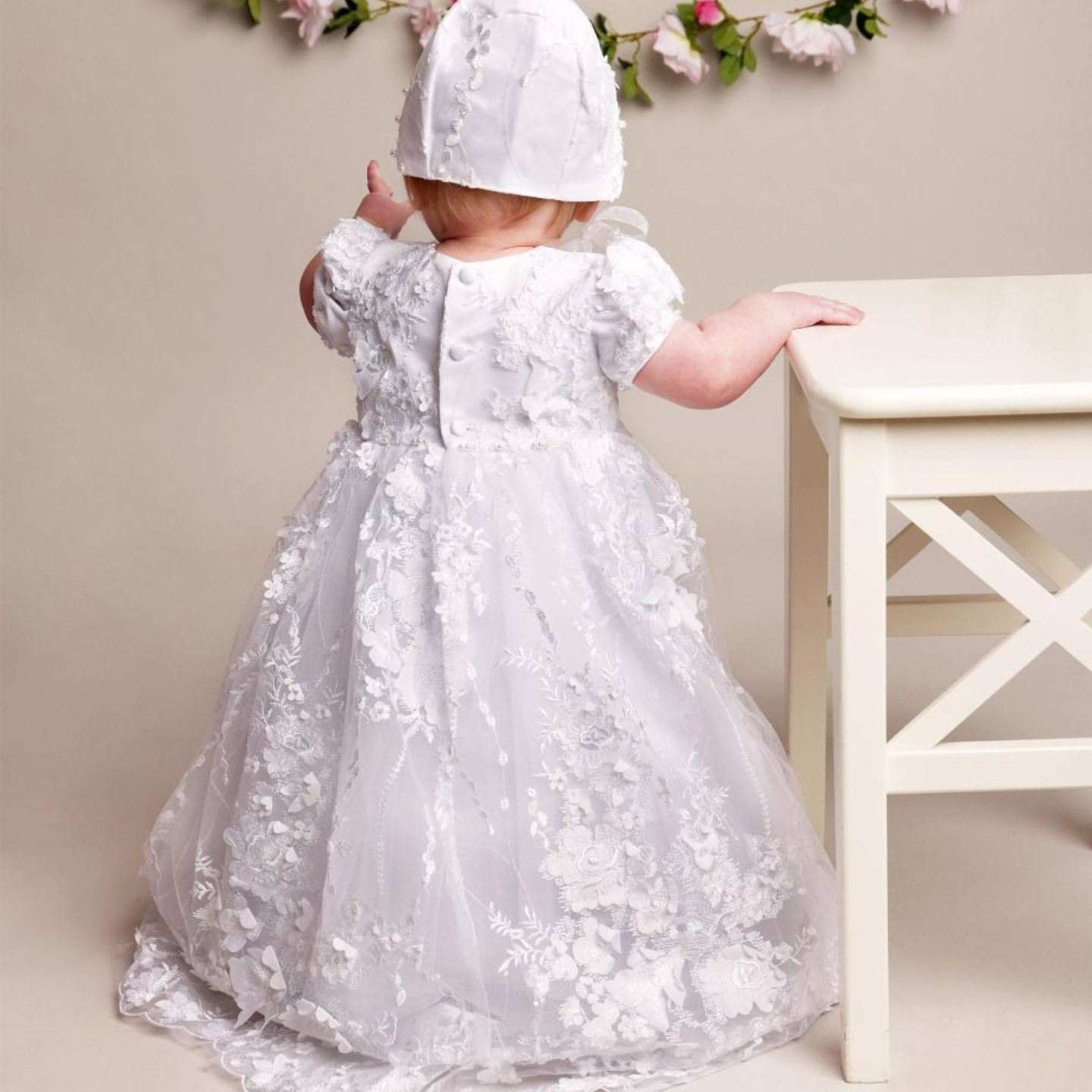 Baby Girls Racheal Christening Gown White