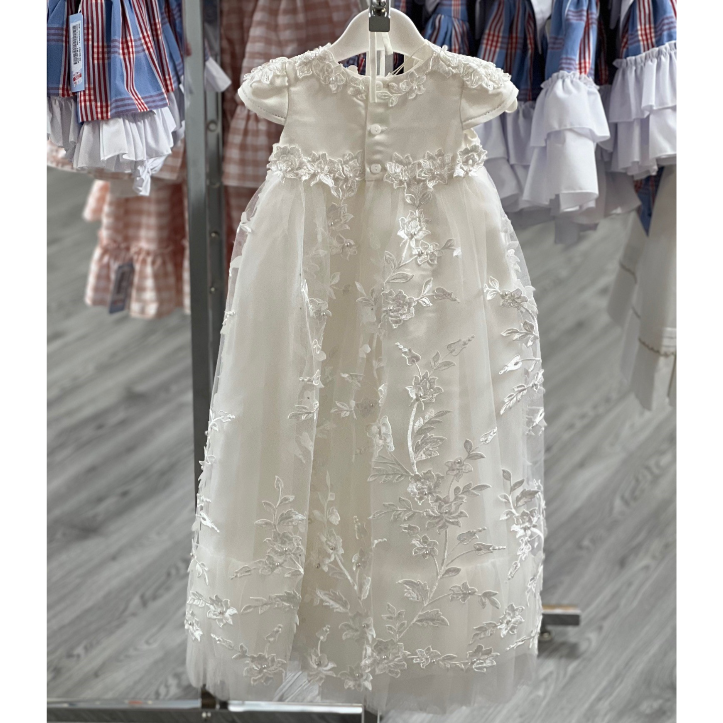 Baby Girls Krystal Christening Gown Ivory