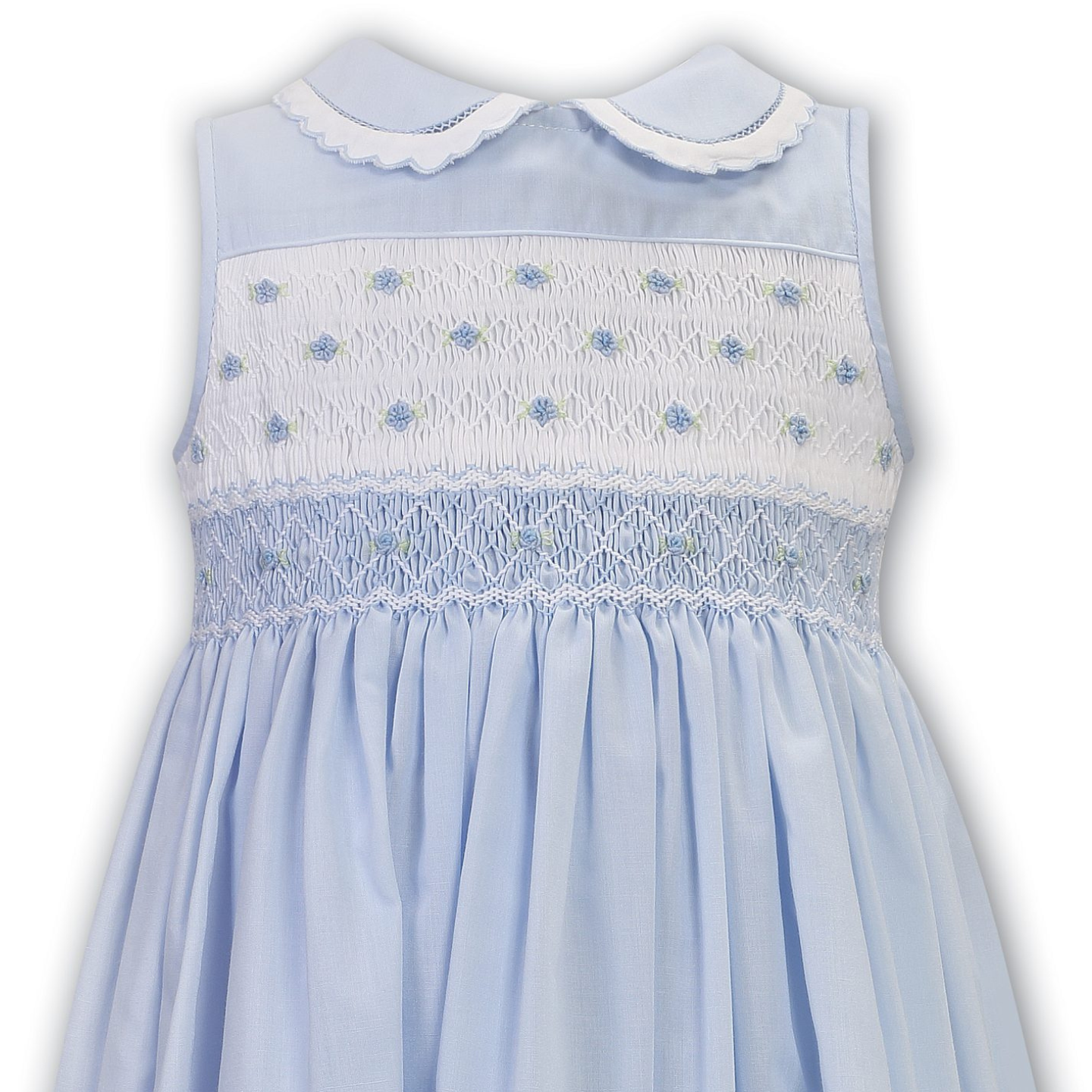 Sarah Louise Girls Blue Smock Dress 013201