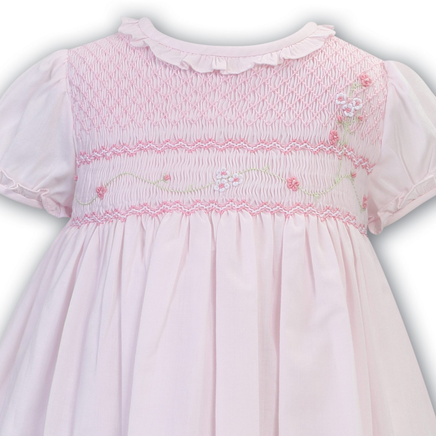 Sarah Louise Girls Pink Smock Dress