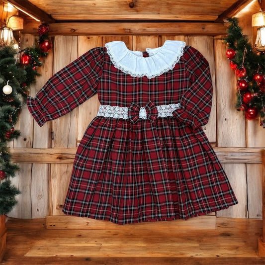 Little Nosh Girls Red Tartan Dress