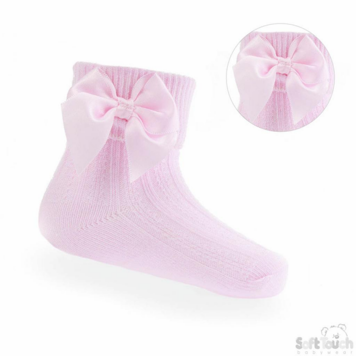 Pink Bow Ankle Socks