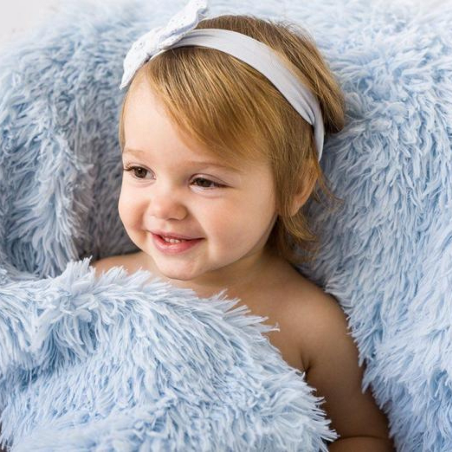 Koochicoo - Powder Blue Fluffy Baby Blanket