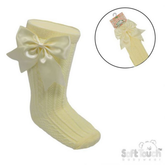 Girls Lemon Bow Knee Sock
