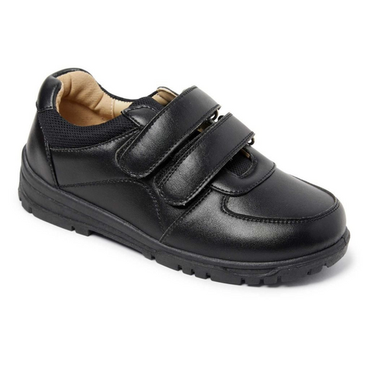 Luca Boys Black Velcro Strap Shoe