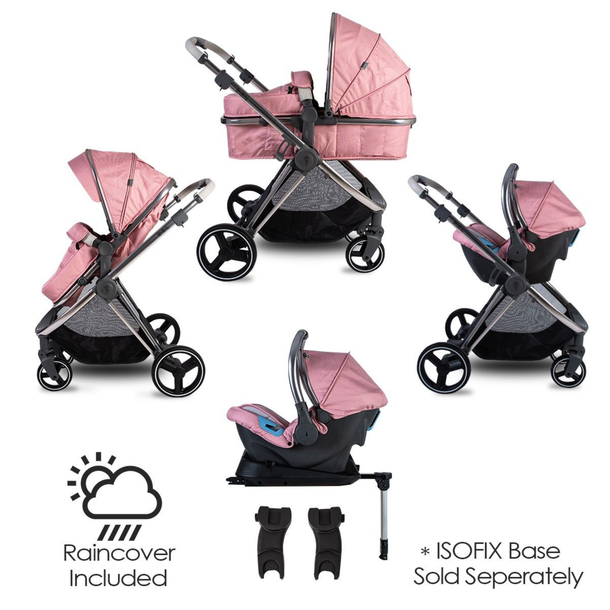 Redkite Push Me Pace 3 in 1 Travel System Blush Bella Boo s