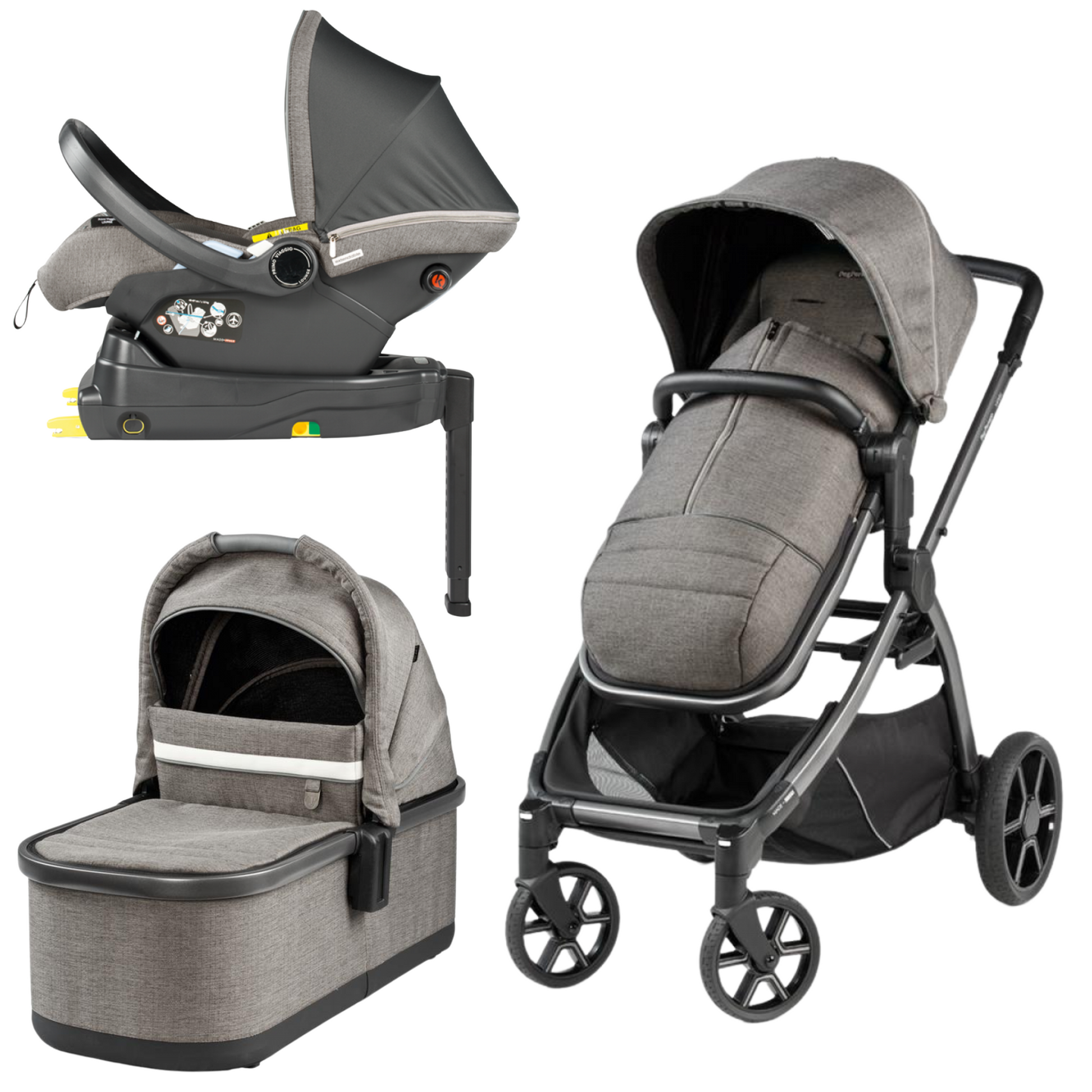 Peg Perego Ypsi 3 in 1 I Size Travel System City Grey Bella