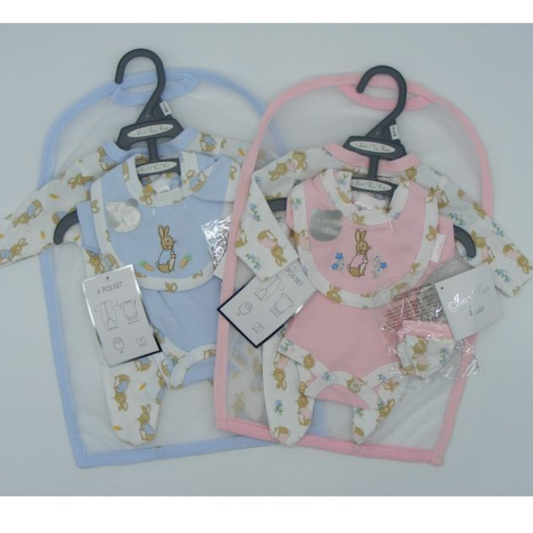 Tiny Baby Bunny Four Piece Layette Gift Set