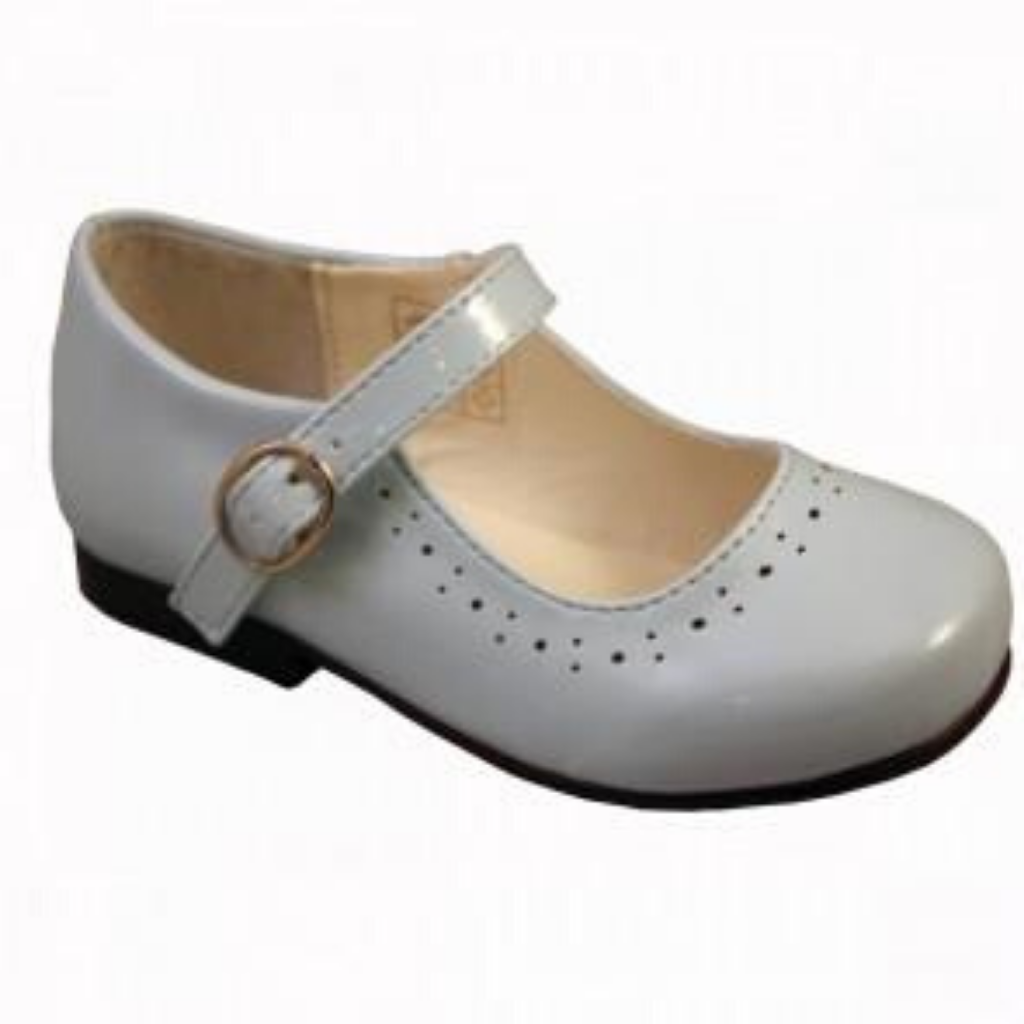 Abbey' White Hard Sole Girls Shoes