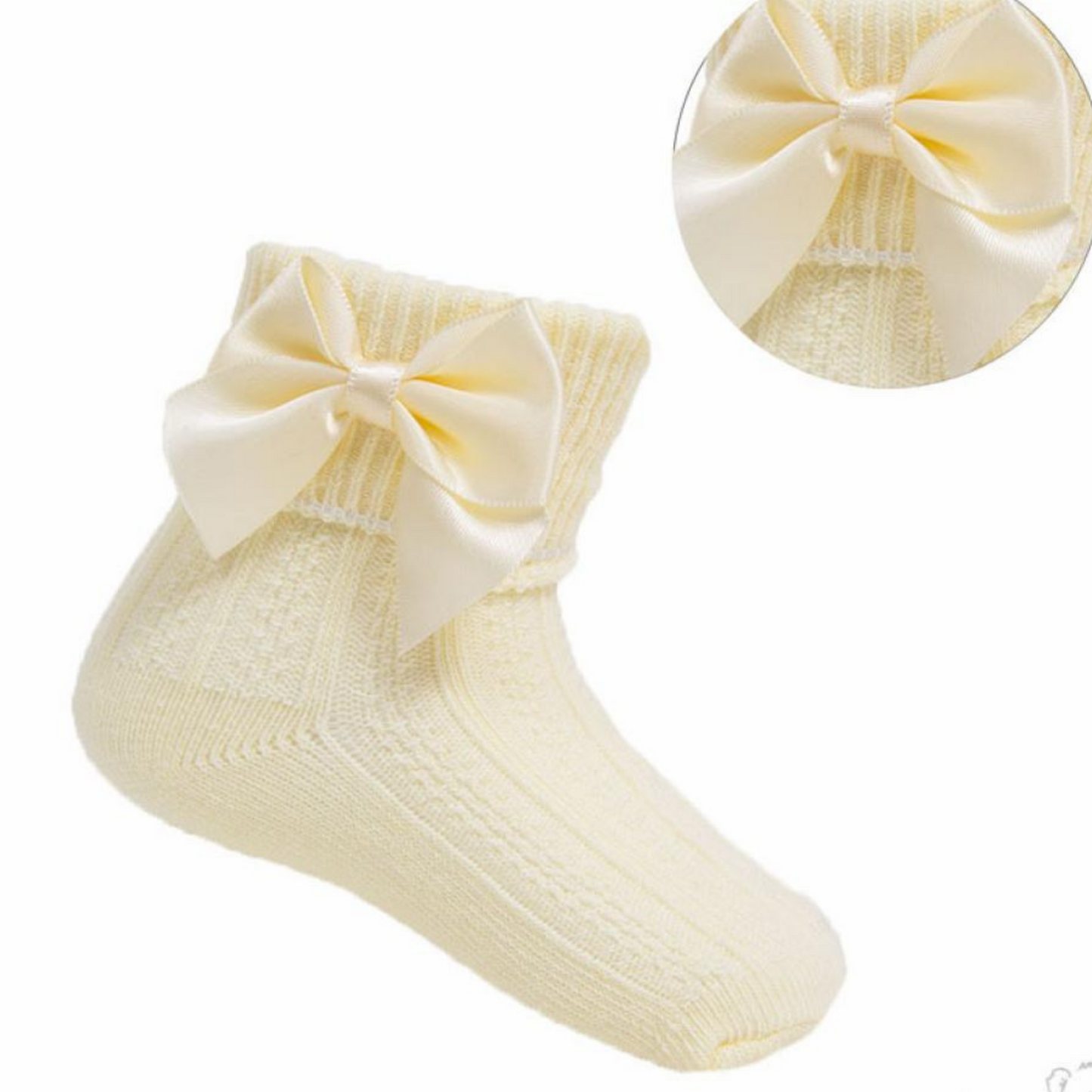 Lemon Bow Ankle Socks