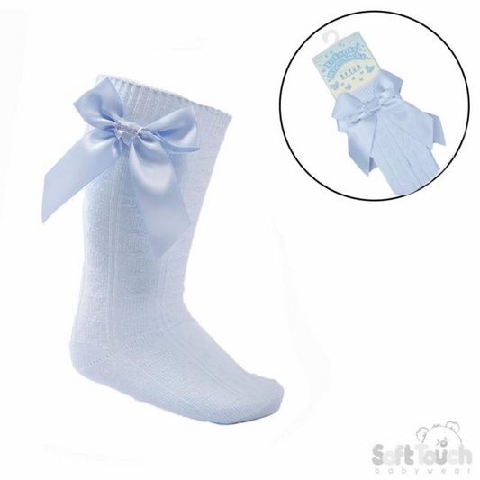 Baby Blue Ribbon Bow Knee Sock