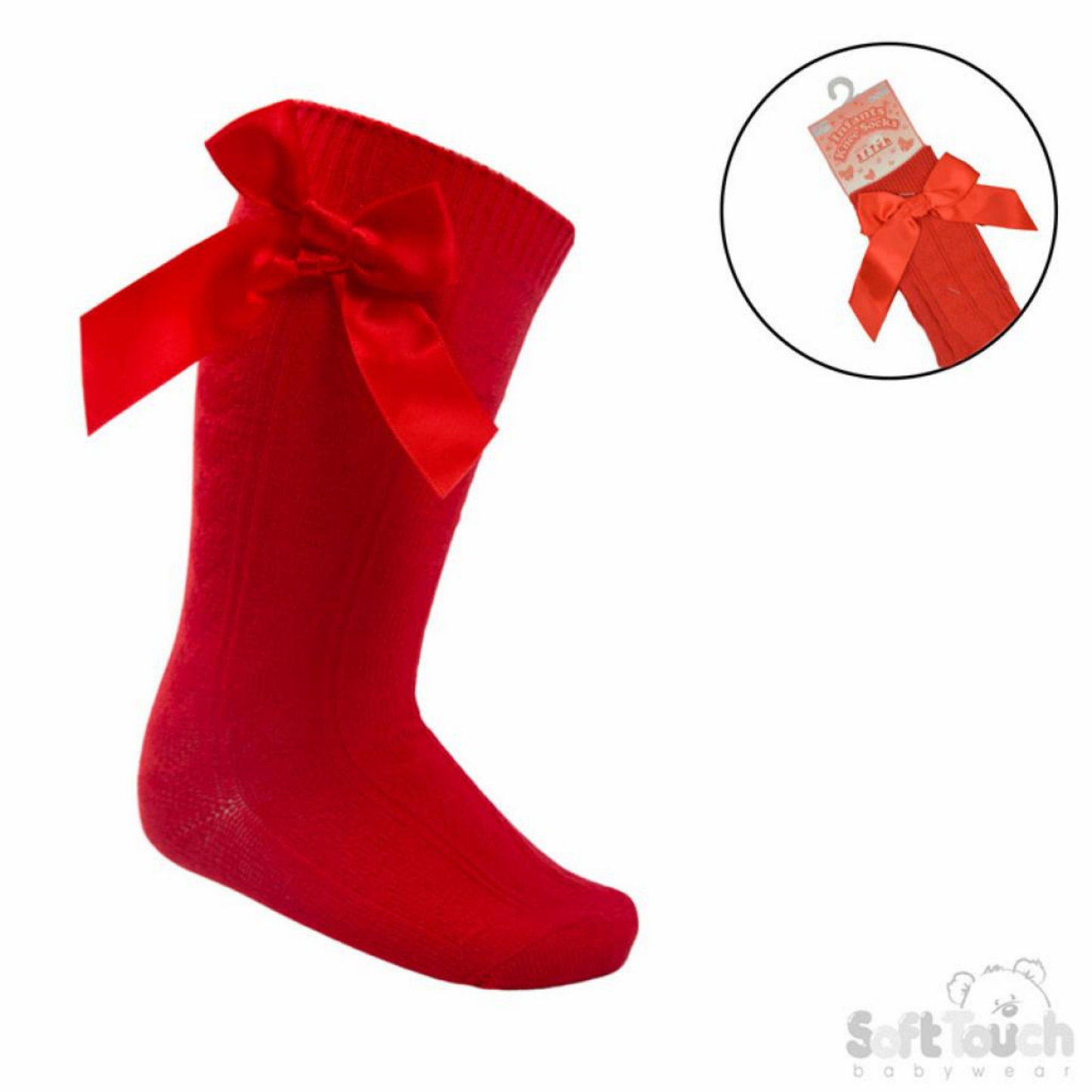 Red Ribbon Bow Knee Sock
