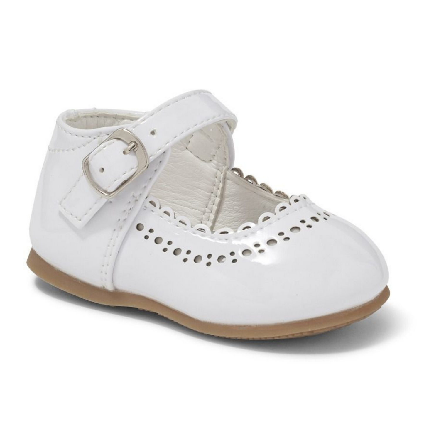 Debbie White Shoe With Buckle Fastening