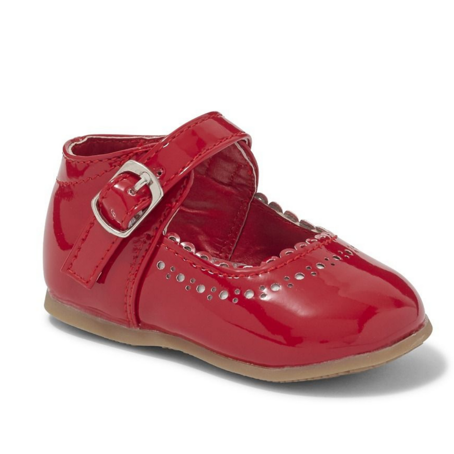 Debbie Red Shoe With Buckle Fastening