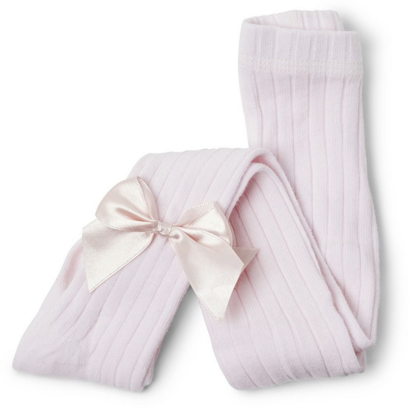 Girls Ribbed Tights with Bow
