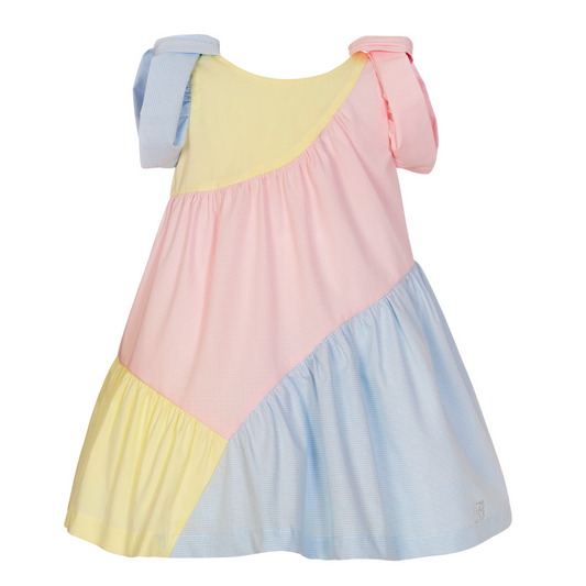 Balloon Chic Girls Lemon/Pink/Blue Dress