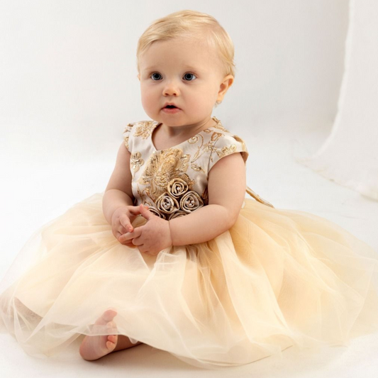 Baby Girls 'Angela' Occasion Dress Champagne