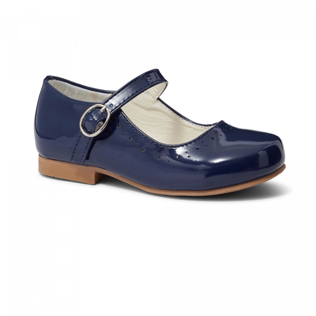 Abbey' Navy Hard Sole Girls Shoes