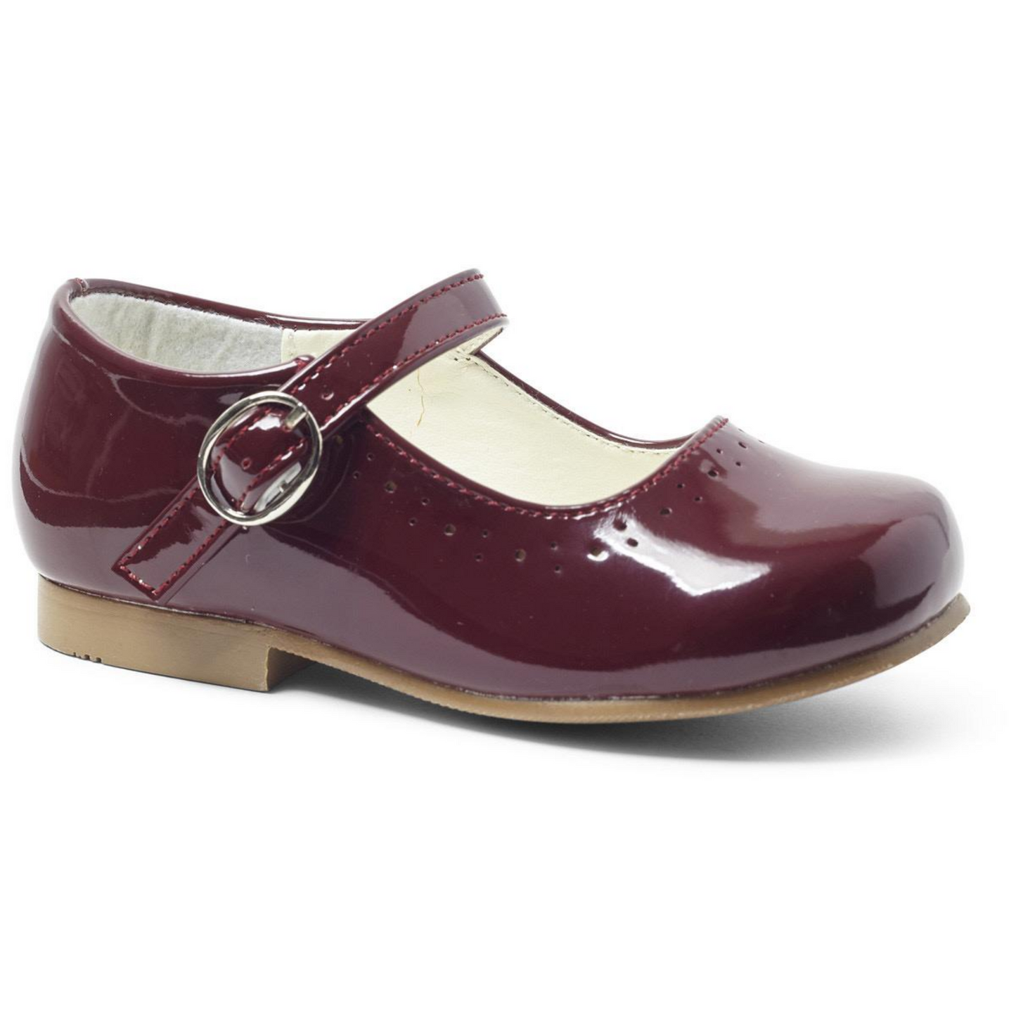 Abbey' Burgundy Hard Sole Girls Shoes